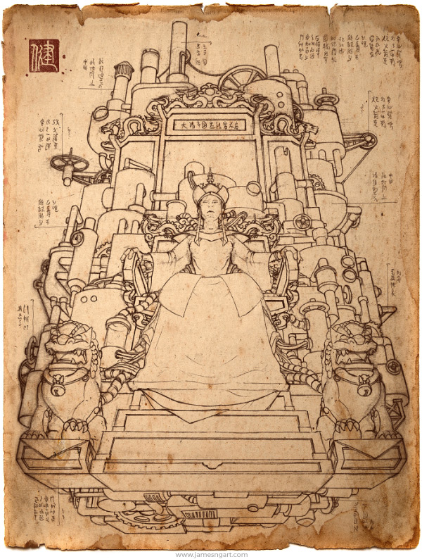 Sketch of Immortal Steampunk Empress.