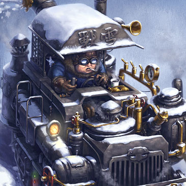 Chimera steampunk illustration.
